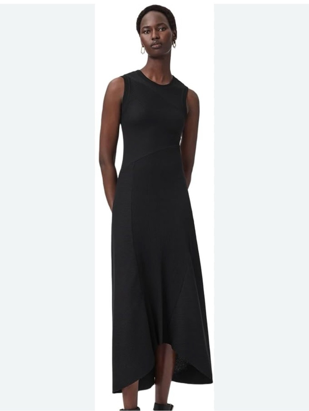 AllSaints Black Sleeveless High-Low Dress